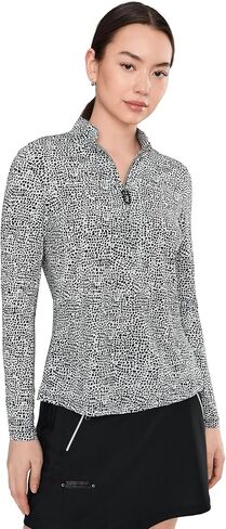 Jamie Sadock Womens Sunsense Ocelot Long Sleeve Quarter Zip in Saudi Arabia
