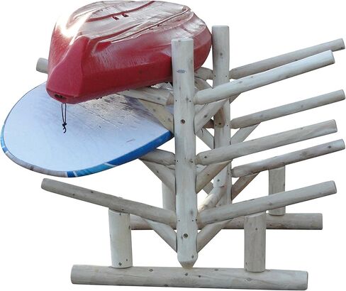 6-Place Paddle Board/SUP Log Rack, Freestanding Paddle Board Storage Rack, Surfboard Racks for Garage, Heavy Duty Paddleboard Holder Sport Outdoor, Surfboard - Natural in Kuwait