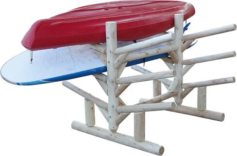6-Place Paddle Board/SUP Log Rack, Freestanding Paddle Board Storage Rack, Surfboard Racks for Garage, Heavy Duty Paddleboard Holder Sport Outdoor, Surfboard - Natural in Kuwait