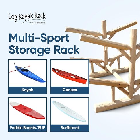 4-Place/Canoe Racks, Freestanding Surfboards Storage, Heavy Duty Storage Rack, Surfboard Stand, Canoe Paddles or SUP Storage Racks, SUP Boards - Unfinished + 15" Anchor Kit in Kuwait