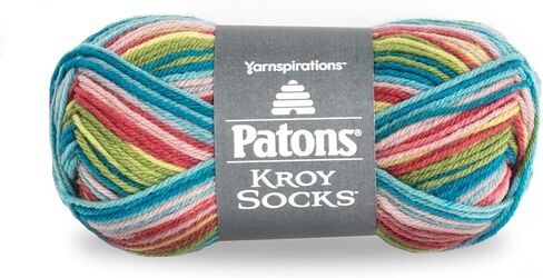 Patons Kroy Socks Yarn - (1) - 1.75 أوقية - فيروز جاكار - للكروشيه ، الحياكة والصياغة in Kuwait