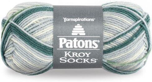 Patons Kroy Socks Yarn - (1) - 1.75 أوقية - فيروز جاكار - للكروشيه ، الحياكة والصياغة in Kuwait