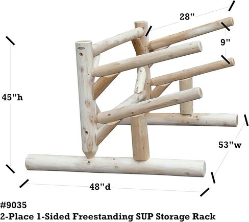 2-Place One-Sided SUP Log Racks, Freestanding Kayak Rack Outdoor, Surf Board Racks for Storage, SUP Paddle Board, Standing Kayaks Storage, Paddle Holder - Canyon Brown in Kuwait