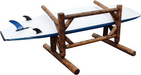 2-Place One-Sided SUP Log Racks, Freestanding Kayak Rack Outdoor, Surf Board Racks for Storage, SUP Paddle Board, Standing Kayaks Storage, Paddle Holder - Canyon Brown in Kuwait