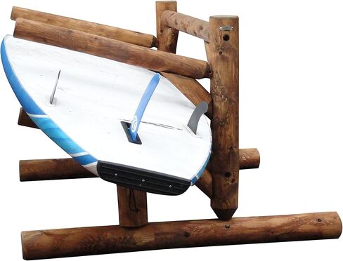 2-Place One-Sided SUP Log Racks, Freestanding Kayak Rack Outdoor, Surf Board Racks for Storage, SUP Paddle Board, Standing Kayaks Storage, Paddle Holder - Canyon Brown in Kuwait