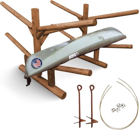 4-Place/Canoe Racks, Freestanding Surfboards Storage, Heavy Duty Storage Rack, Surfboard Stand, Canoe Paddles or SUP Storage Racks, SUP Boards - Canyon Brown + 15" Anchor Kit in Kuwait
