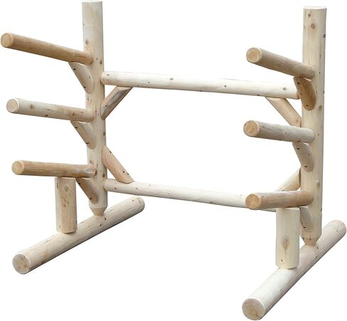 3-Place, One-Sided SUP Log Rack, Paddle Board Holder, Kayak Holder for Outside, Surfboard Stand, Paddle Boat Storage, Freestanding for Kayaks SUP Boards - Natural in Kuwait