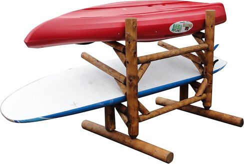 3-Place, One-Sided SUP Log Rack, Paddle Board Holder, Kayak Holder for Outside, Surfboard Stand, Paddle Boat Storage, Freestanding for Kayaks SUP Boards - Canyon Brown in Kuwait
