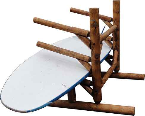 3-Place, One-Sided SUP Log Rack, Paddle Board Holder, Kayak Holder for Outside, Surfboard Stand, Paddle Boat Storage, Freestanding for Kayaks SUP Boards - Canyon Brown in Kuwait