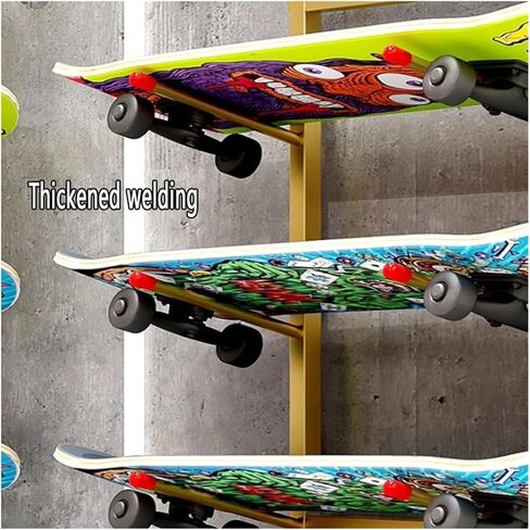 Multi-Layer Skateboard Rack - Floor Stand Organizer for Longboards and Skateboards - Space-Saving Storage Solution for Decks and Accessories in Saudi Arabia