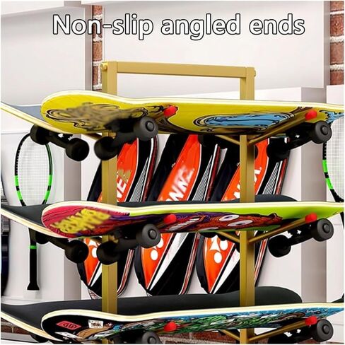Multi-Layer Skateboard Rack - Floor Stand Organizer for Longboards and Skateboards - Space-Saving Storage Solution for Decks and Accessories in Saudi Arabia