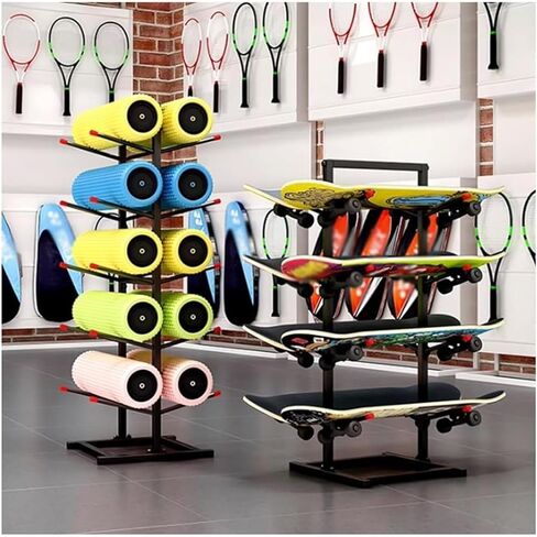 Multi-Layer Skateboard Rack - Floor Stand Organizer for Longboards and Skateboards - Space-Saving Storage Solution for Decks and Accessories in Saudi Arabia