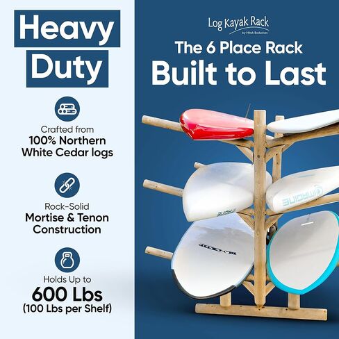 6-Place/Canoe Racks, Freestanding Paddle Board Storages, Surfboard Stand, Canoe Paddles or SUP Storage Racks, Paddle Board Rack for Outdoor Storage - Unfinished + 15" Anchor Kit in Kuwait