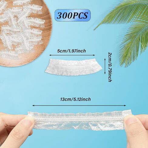 300 PCS Disposable Clear Hair Color Ear Covers for Shower Protectors Waterproof Ear Covers for Hair Dye Bathing, Plastic Thickening Ear Shower Caps in Saudi Arabia