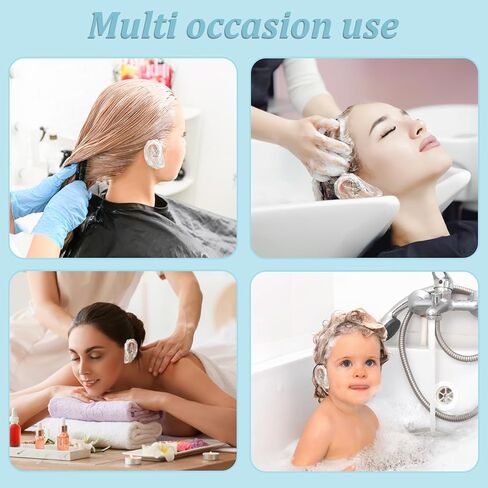 300 PCS Disposable Clear Hair Color Ear Covers for Shower Protectors Waterproof Ear Covers for Hair Dye Bathing, Plastic Thickening Ear Shower Caps in Saudi Arabia