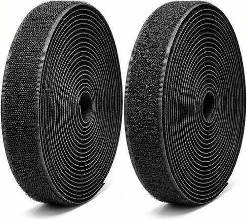 Sew on Hook and Loop Non Adhesive Strips Hook and Loop Tape Roll for Fabric Nylon Heavy Duty Fastener for Sewing, Clothing, Leather, DIY Crafts, Outdoor Gear (Black, 2inX10ft) in Saudi Arabia