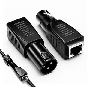 مجموعة محول DMX إلى RJ45، محول 3-Pin و5-Pin XLR إلى Ethernet، عبوتان (ذكر وأنثى)، استخدم كابل CAT-5/CAT-6 للتحكم في الإضاءة DMX512 (5 دبابيس أنثى-ذكر) in Kuwait
