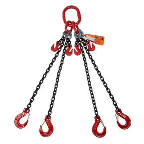 Advantage Rigging - Chain Sling - 3/8" x 10' Quad Leg with Sling Hooks and Adjusters - Grade 80 in Kuwait