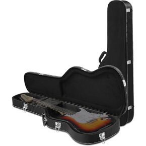 Wooden Electric Guitar Hard Case with Soft Interior Lining, 39 Inch Padded Hardshell Case for GST/GTL Style Guitars, Black in Kuwait