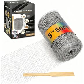 سلك شبكي معدني لطارد الفئران والقوارض، 5 بوصات * 50 قدم شبكة من الفولاذ المقاوم للصدأ لحشو فتحة الجدار، شبكة سلكية مرنة مقاومة للقوارض للحديقة والمنزل in Kuwait