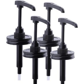 Mason Jar Syrup & Sauce Dispenser Pump Lids for Regular Mouth Coffee Syrup Dispenser Honey Ketchup Pump Airtight & Leak-Proof Food Grade- 4PCS (Jar Not Included) in Kuwait