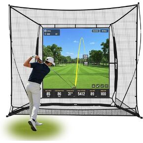 قفص محاكي للجولف مطور لعام 2026 مزود بشاشة محاكاة عالية الدقة وحواجز جانبية، وشبكة ضرب جولف مقاس 10 × 8 أقدام مع إطار سميك شديد التحمل للقطات عالية السرعة، وشبكة تدريب جولف لإرجاع الكرة تلقائيًا in Kuwait
