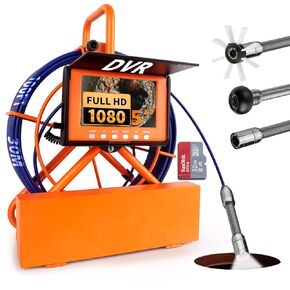 Sewer Camera 100FT/30M Pipe Inspection Borescope Endoscope Camera with Light 6 LEDs 5" IPS Screen 17MM Plumbing Snake 5000 Mah Battery,1080P High-Definition Industrial Sewer Camera in Saudi Arabia