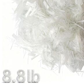 8.8 رطل من الألياف الزجاجية للخرسانة، حبلا من الألياف الزجاجية المقطعة بطول 3/4 بوصة لتعزيز ملاط ​​الجص الأسمنتي، مادة مضادة للتشقق ومضادة للتسرب، مزيج من الألياف الخرسانية المضافة لبناء أرضية الحديقة والجدار in Kuwait