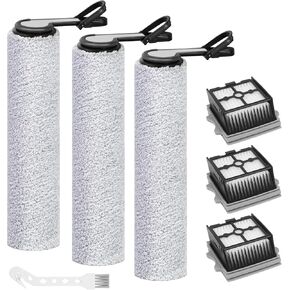 الإصدار 1 فقط لـ Tineco Floor One S7 PRO / S6 قطع غيار المكنسة الكهربائية الرطبة والجافة 7 قطع ملحقات 3 فرش دوارة + 3 مرشحات HEPA + 1 فرشاة تنظيف، الجزء رقم FW200300US in Kuwait