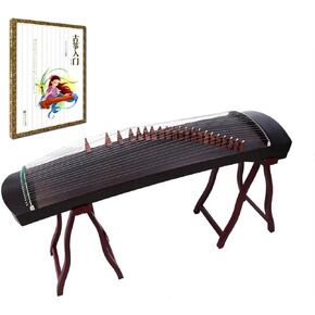 OrientalMusicSanctuary Professional Black Sandalwood Travel Guzheng - INCLUDES COMPREHENSIVE TUTORIAL BOOK AND ETUDES in Kuwait