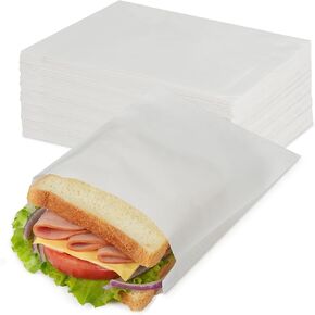 200 عبوة من أكياس الساندويتش الورقية مع ملصقات مانعة للتسرب، مقاس 15.24 سم × 20.32 سم × 2.54 سم، أكياس مخبز ورقية كرافت طبيعية غير مبيضة لتعبئة الغداء، والبسكويت، والحلويات، والوجبات الخفيفة، والمعجنات، والسلع المخبوزة in Kuwait