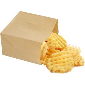 Small Brown Paper Bags for Snacks,50 Pack,Greaseproof Kraft Paper Bags,Recyclable,and Biodegradable,Small Brown Paper Wrappers Popcorn,Cookies,Fries,Crafts in Kuwait