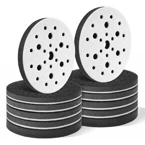 12 قطعة من وسادات الواجهة الإسفنجية، 6 بوصة 25 فتحة خطاف وحلقة إسفنجية ناعمة الكثافة وسادة دعم عازلة، وسادات سنفرة إسفنجية احترافية لتلميع أعمال الخشب والصنفرة المدارية in Kuwait