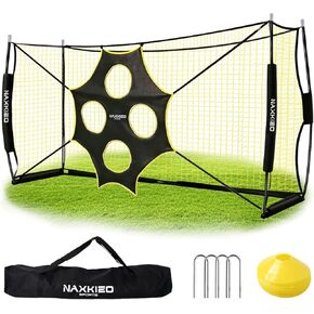 Soccer Goal, 12X6 FT Soccer Goal for Backyard, Precision Target and Training Cones Included, Upgraded Metal Base, Anti-Tear Netting, Soccer Practice Equipment with Carry Bag in Kuwait