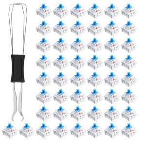 50 PCS Blue Mechanical Keyboard, Switches Keyboard Clicker with Remover Tool Key Clicker Accurate Typing Dustproof and Waterproof Keyboards Accessories for Mechanical Gaming Keyboards in Kuwait