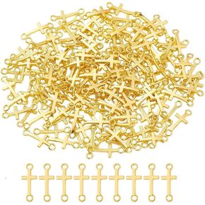 Hoobiesay 150pcs سحر موصل Silver Silver العتيق 20x8x8x2mm موصلات سوار معدني مزدوج الثقب المنحني منحنى صليب صليب من أجل ثقب سوار المجوهرات: 2 مم: 2 مم: in Kuwait