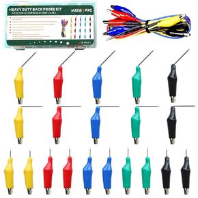 24 in 1 Heavy Duty Electrical Back Probe Kit | 4 PCS Extended Back Probe Wires | 20 PCS Alligator Clip to Back Probe Needle in Kuwait