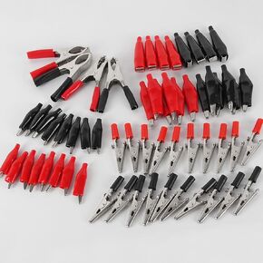 UMLIFE 60PCS Alligator Clip Assortment,Metal Alligator Clips Electrical Test Clamps Electrical Battery Clamp Connector Alligator Connector Electrical Assortment Charging Clip for Electric Testing in Kuwait