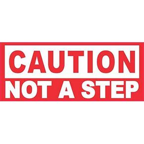 StickerTalk Caution Not a Step Vinyl Sticker, 5 inches by 2 inches in Kuwait