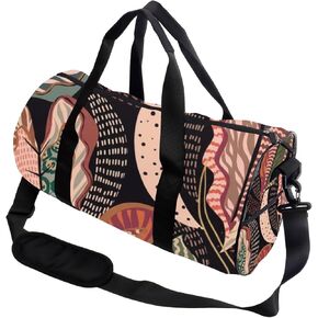 Boho Botanical Foldable Workout Bag For Men Women Oxford Tote Bags Adjustable Shoulder Strap, Convertible Carry Backpack Cute Duffel Bag For Jiu Jitsu Beach Gym Accessories Men in Kuwait
