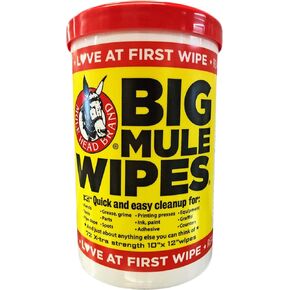 Big Mule Wipes -6 Mule Head Brand Wipes 72 Count Oil and Grease/Grime Remover in Kuwait