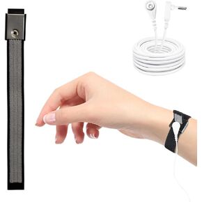 Grounding Wrist Strap,Anti-Static Sleep Wristband,Anti Static Wrist Strap,Grounding Bracelet with 15 Feet Grounding Cord(Black) in Saudi Arabia
