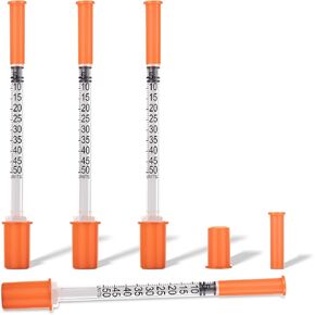 U-100 0.5cc Syringe 31g 1/4in (6mm), Disposable Lab Syringes 100 Pcs Individually Packaged in Kuwait