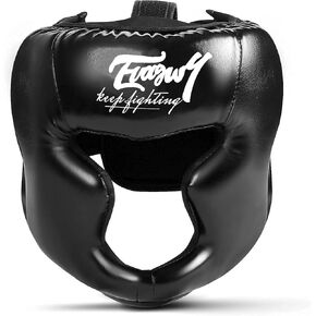 أغطية رأس الملاكمة للبالغين والشباب - أغطية رأس MMA ذات وجه مغلق للسجال، الملاكمة التايلاندية، الكيك بوكسينغ - خوذة تدريب ممتصة للصدمات قابلة للتعديل مع شريط لاصق وحلقة in Kuwait