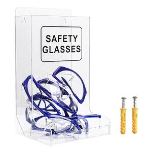 Acrylic Safety Glasses Dispenser，Clear Wall-Mount or Stand Organizer for Industrial Dental & Lab Use Holds Disposable Goggles & PPE Gloves in Kuwait