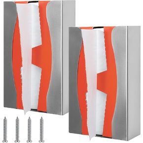 2 Pack Wax Paper Dispenser, Stainless Steel, Two Way Keyholes, for Vertical or Horizontal Wall Mounting or Place on Counter, for Household Commercial Kitchen, 10.3 x 6 x 2.63 Inch in Kuwait