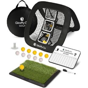 Golf Chipping Net Set with Mat & Practice Balls - Pop-Up 3-Target Chipping Net, Scoring Board, Tee & Carry Bag - Indoor/Outdoor Backyard Short Game Training Aid in Saudi Arabia