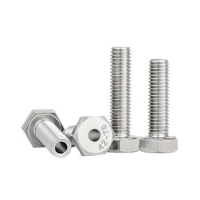 304 Stainless Steel M4 M5 M6 M8 M10 M12 M14 M16 M20 Hex Head Hollowed Screw Bolt Machine Through Hole(M10x50 (2pcs)) in Kuwait