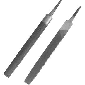 KALIM 2-Piece Flat & Half Round Medium Cut File, Double Cut Teeth, 6'' Length, Made of High Carbon Steel, Hand File Without Handle Suitable for Wood, Metal, Sharpening, etc. in Kuwait