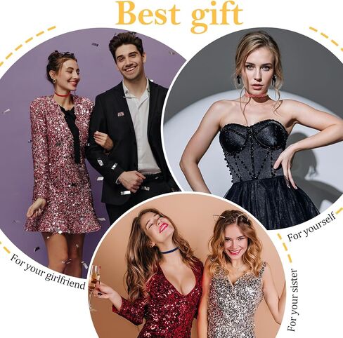 8Pcs Black Choker Necklace Lace Velvet Chocker Set Layered Classic Choker Necklace Velvet Collar for Women Adjustable Gothic Punk Classic in Kuwait